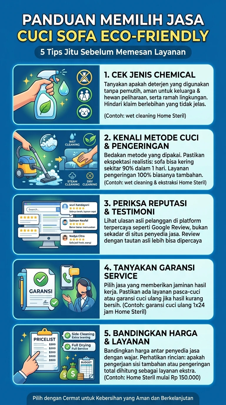 Infografik : Panduan Memilih Jasa cuci Sofa Eco Friendly 