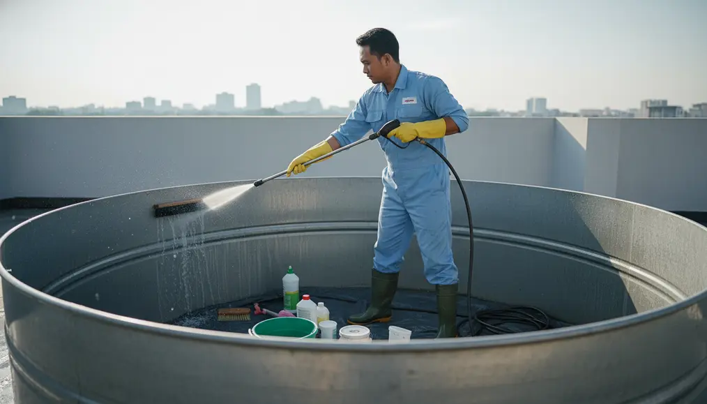 Langkah-langkah Cuci Toren Air Bekas Saat Pindah Rumah Baru