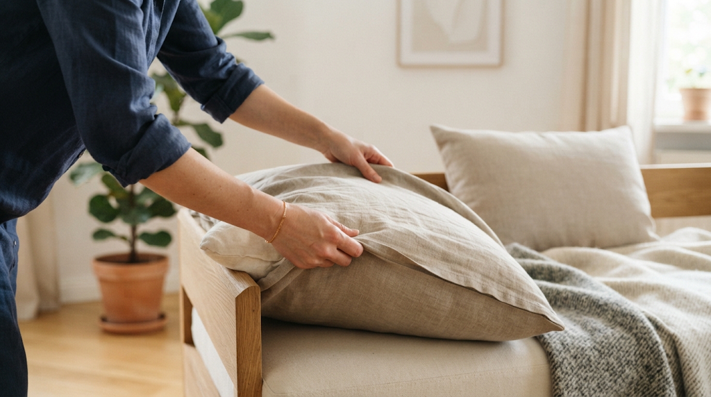 1. Lepaskan Sarung Bantal Sofa Secara Berkala