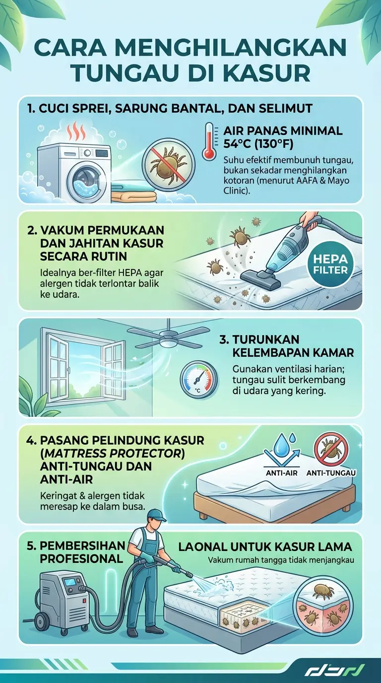 Infografik : Bagaimana cara menghilangkan tungau di kasur?