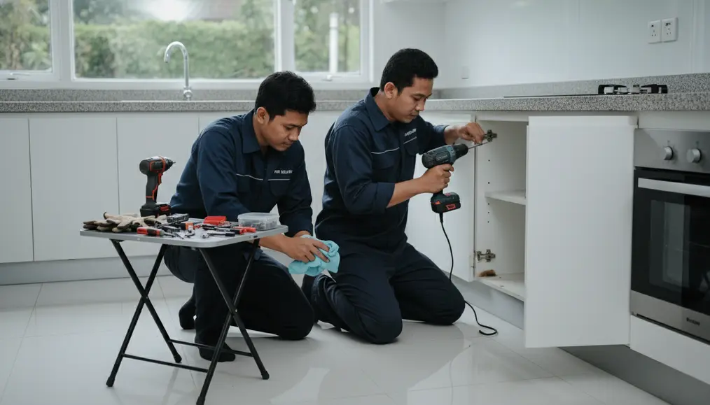 Proses Perbaikan Kitchen Set Rusak Akibat Banjir Bersama Home Steril