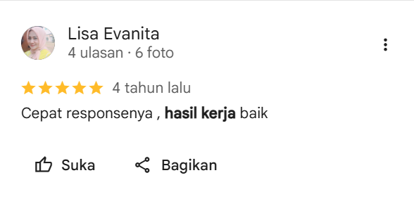 Tangkapan layar ulasan positif pelanggan jasa service kulkas di Google Maps - home-steril.com
