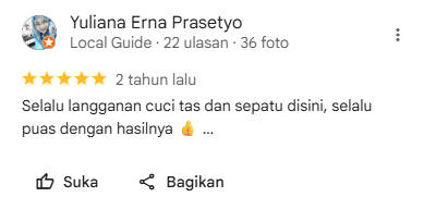 Review Pelanggan Cuci Tas di Sneakershoot.id
