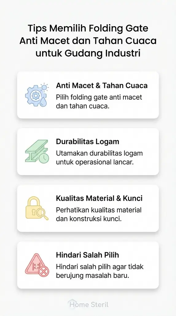 Tips Memilih Folding Gate Anti Macet dan Tahan Cuaca untuk Gudang Industri