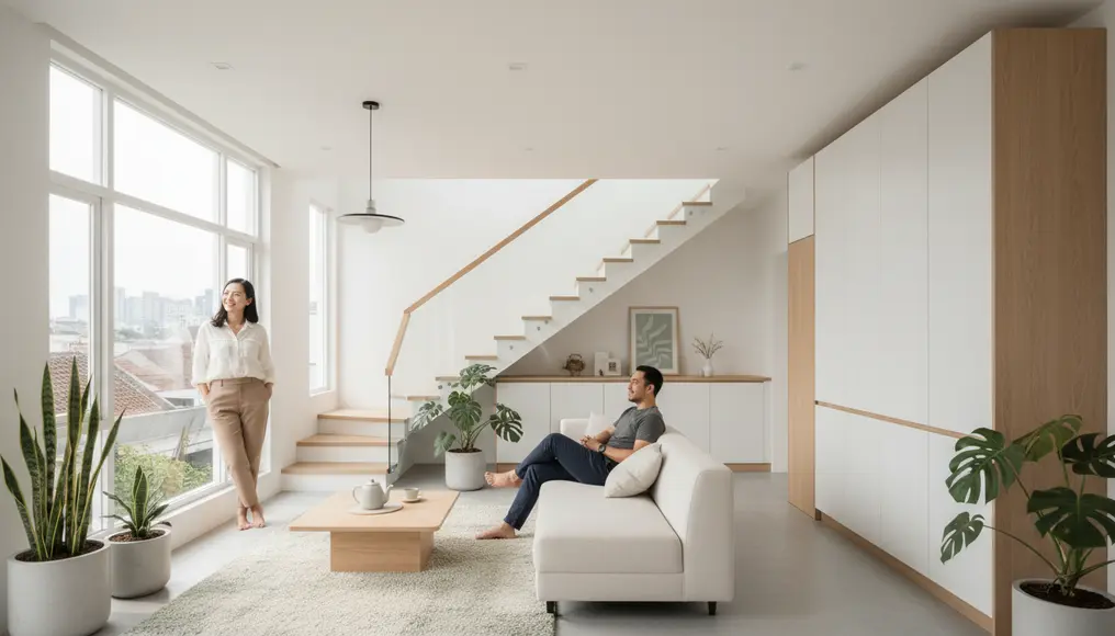 Desain Interior Rumah 2 Lantai dan Lahan Sempit