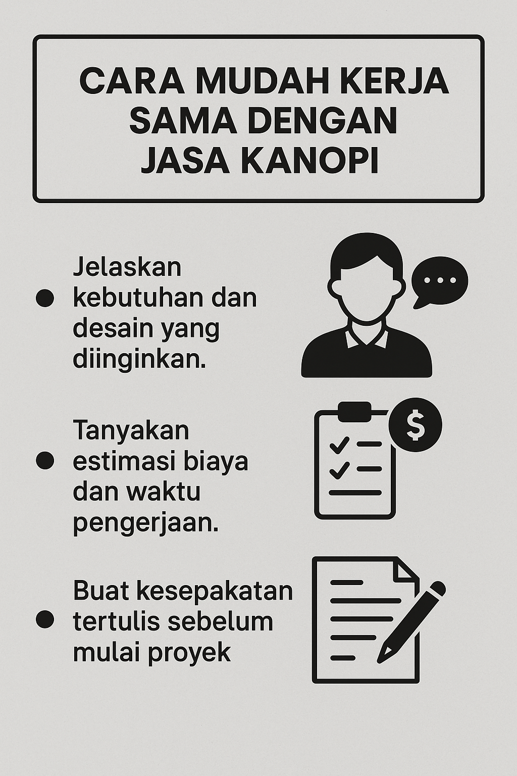 Infografik: Cara Mudah Kerja Sama Dengan Jasa Kanopi