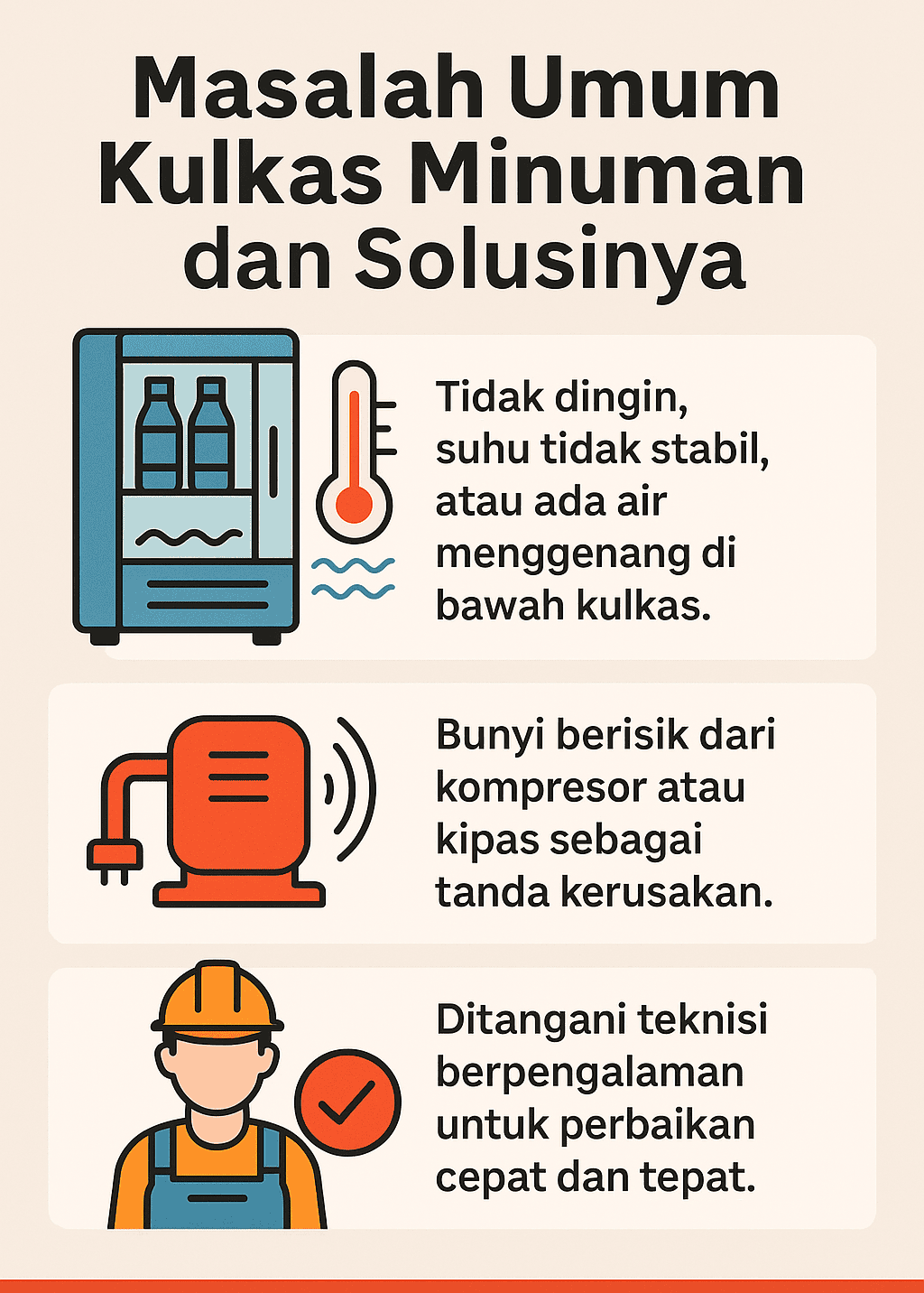 Infografik: Masalah Umum Kulkas Minuman dan Solusinya