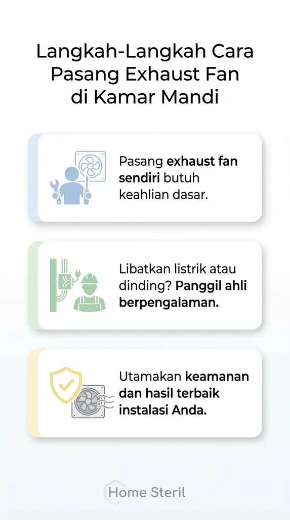 Langkah-Langkah Cara Pasang Exhaust Fan di Kamar Mandi