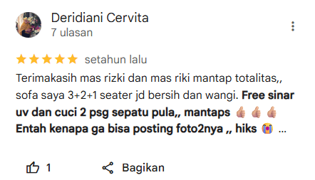 Rating Pelanggan Home Steril di Tangerang Selatan