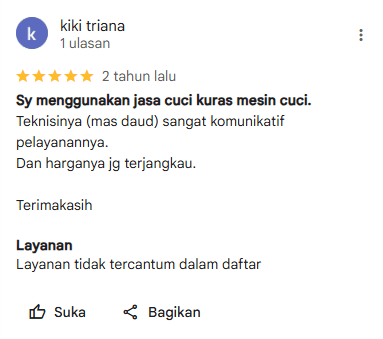 Review Pelanggan Home Steril – Jasa Perawatan Mesin Cuci