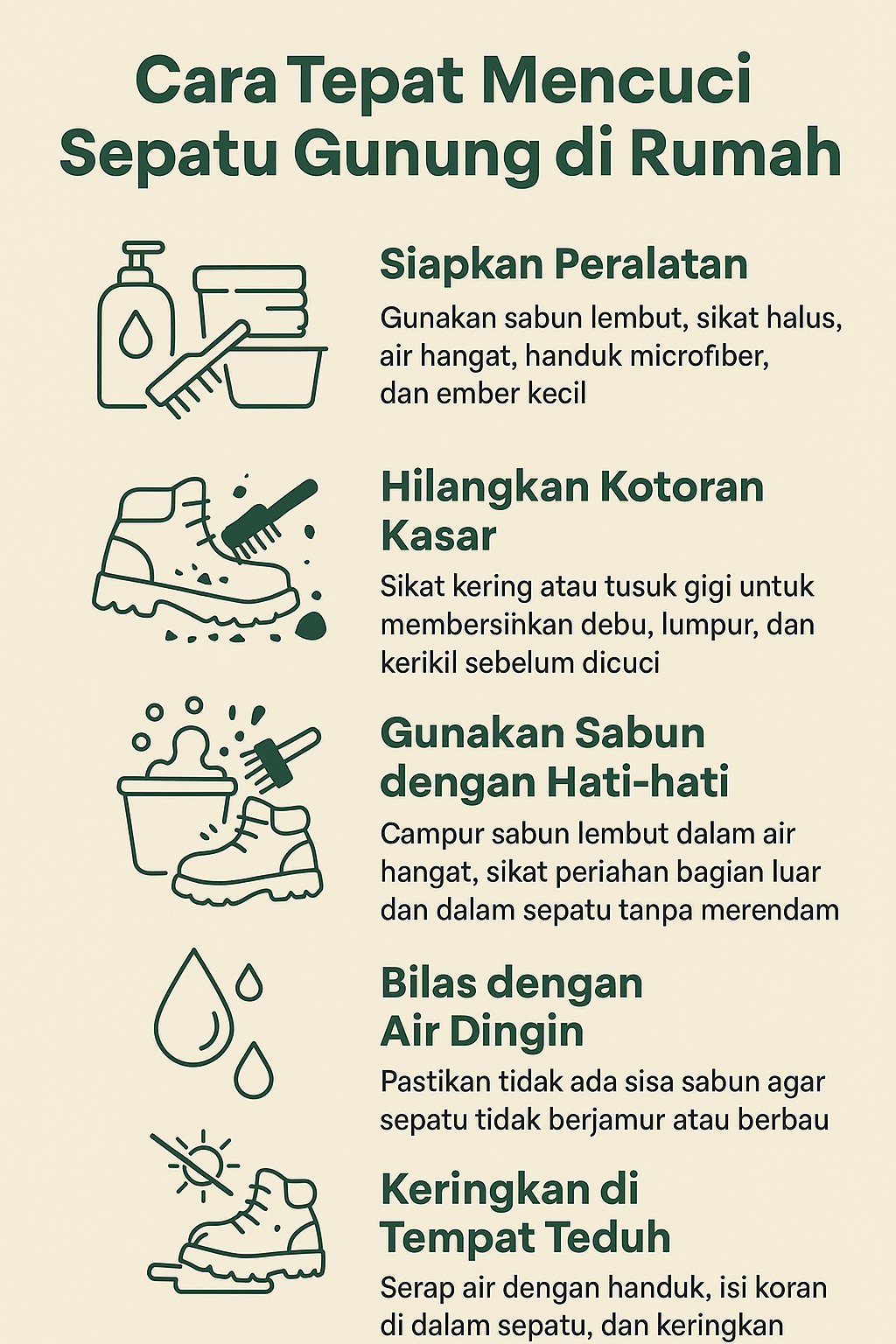 Cara Tepat Mencuci Sepatu Gunung di Rumah