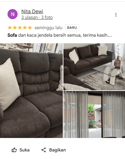Review Pelanggan Cuci Sofa di Home Steril