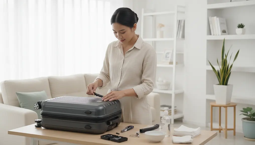 Ganti Karet Handle Koper yang Lengket (Melting Handle)