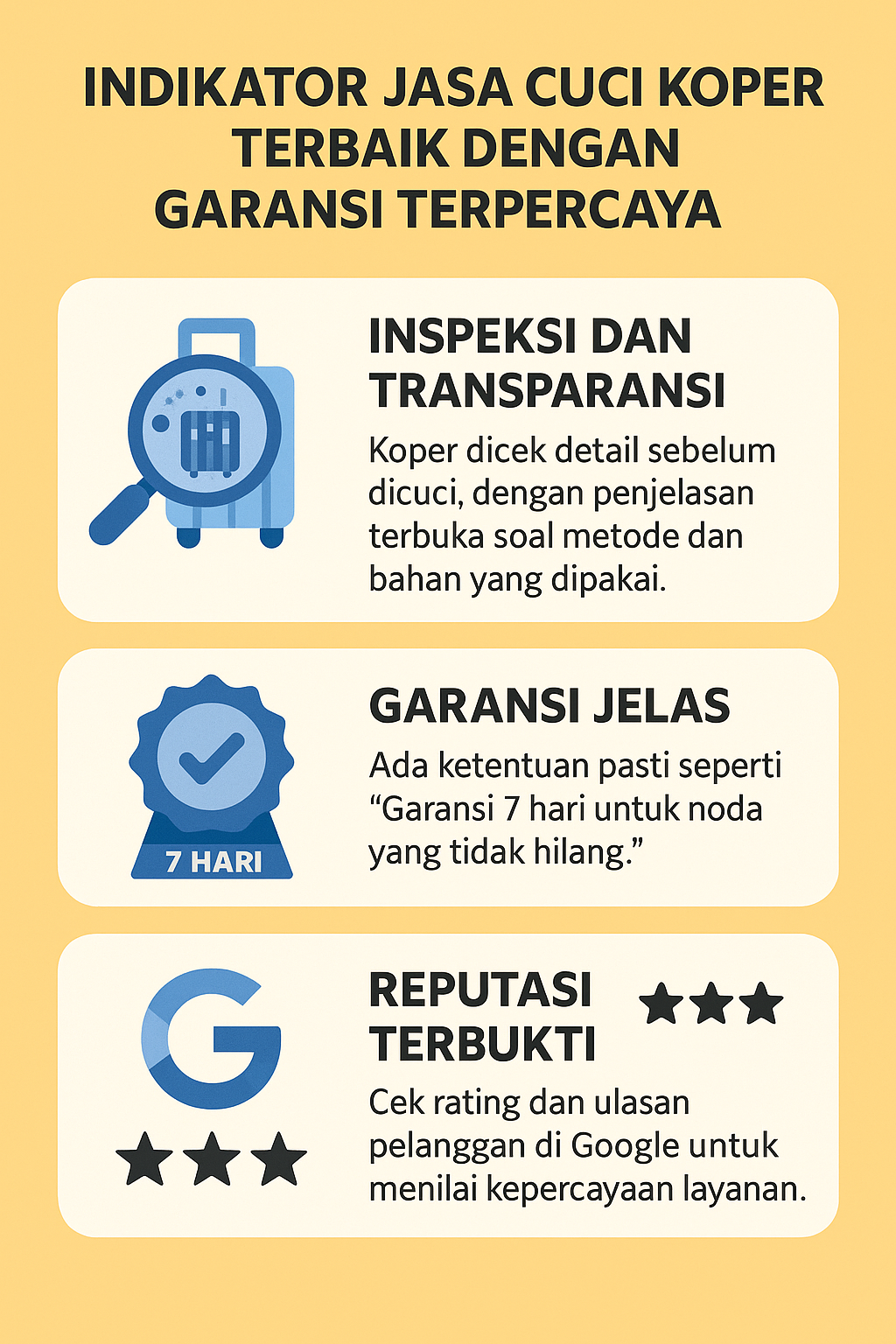 Indikator Jasa Cuci Koper Terbaik dengan Garansi Terpercaya