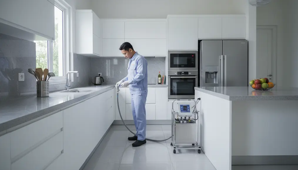 Proses Pengerjaan Jasa Cuci Pipa Tanpa Bongkar di Home Steril