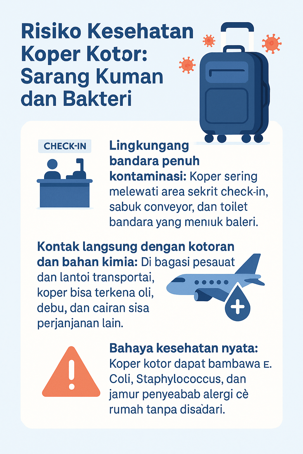 Risiko Kesehatan Koper Kotor: Sarang Kuman dan Bakteri