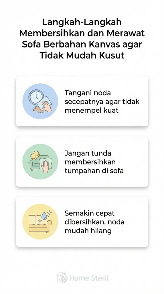 Langkah-Langkah Membersihkan dan Merawat Sofa Berbahan Kanvas agar Tidak Mudah Kusut
