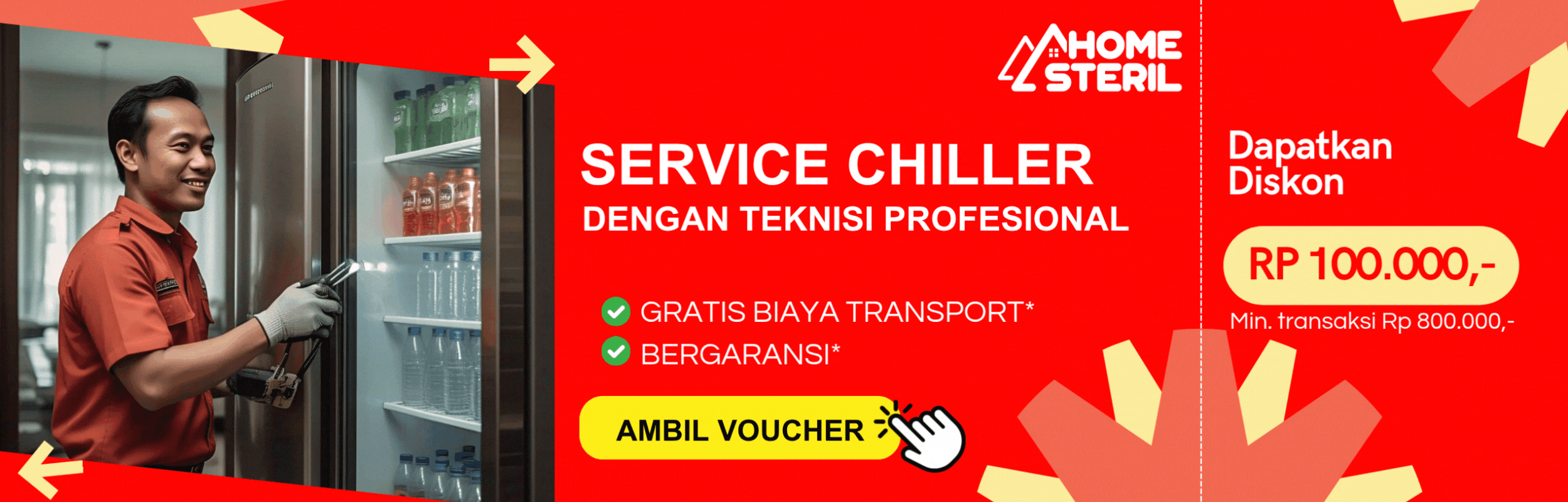 Promo jasa service chiller showcase di home-steril.com