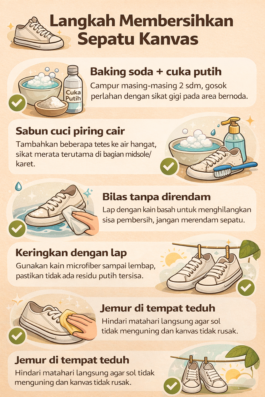 Langkah Membersihkan Sepatu Kanvas