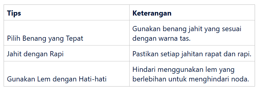Tips Memperbaiki Tas Kanvas Tanpa Bekas
