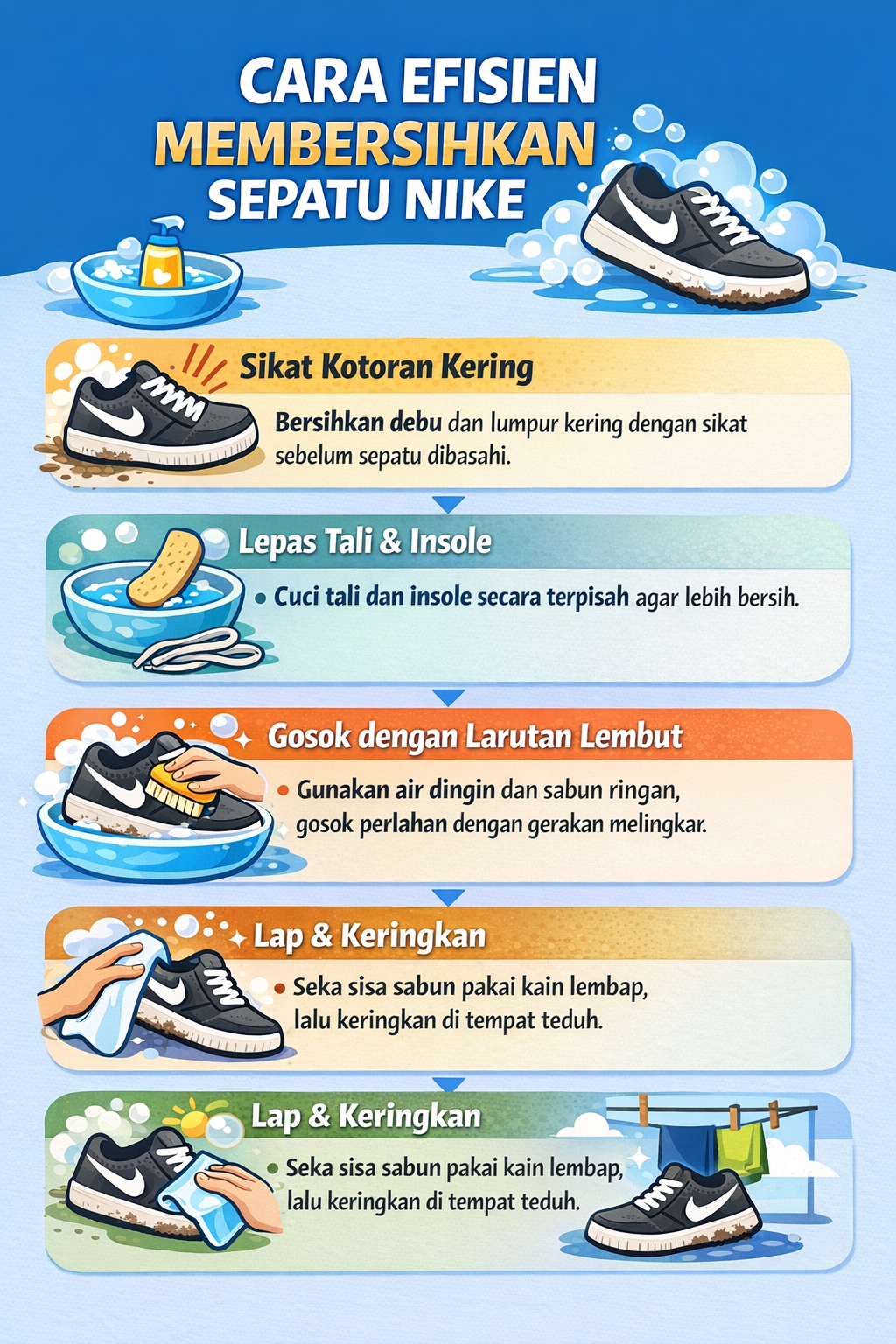 Cara Efisien Membersihkan Sepatu Nike