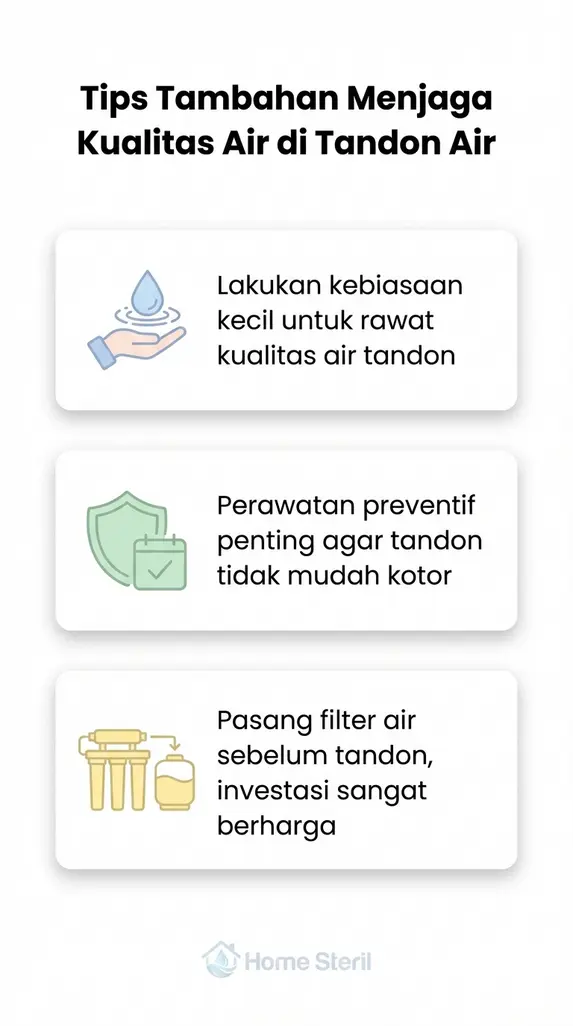 Tips Tambahan Menjaga Kualitas Air di Tandon Air