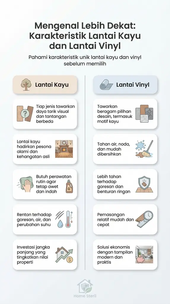 Mengenal Lebih Dekat: Karakteristik Lantai Kayu dan Lantai Vinyl