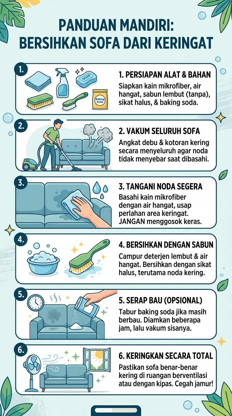 Panduan Membersihkan Sofa dari Keringat secara Mandiri