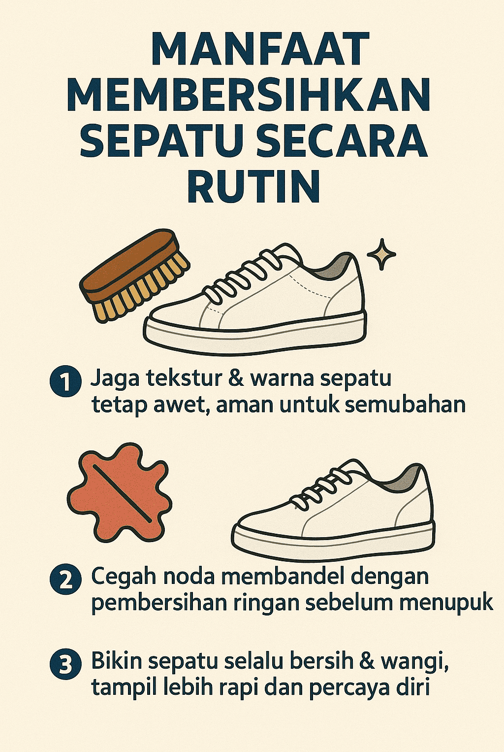 Infografik: Manfaat Membersihkan Sepatu Secara Rutin