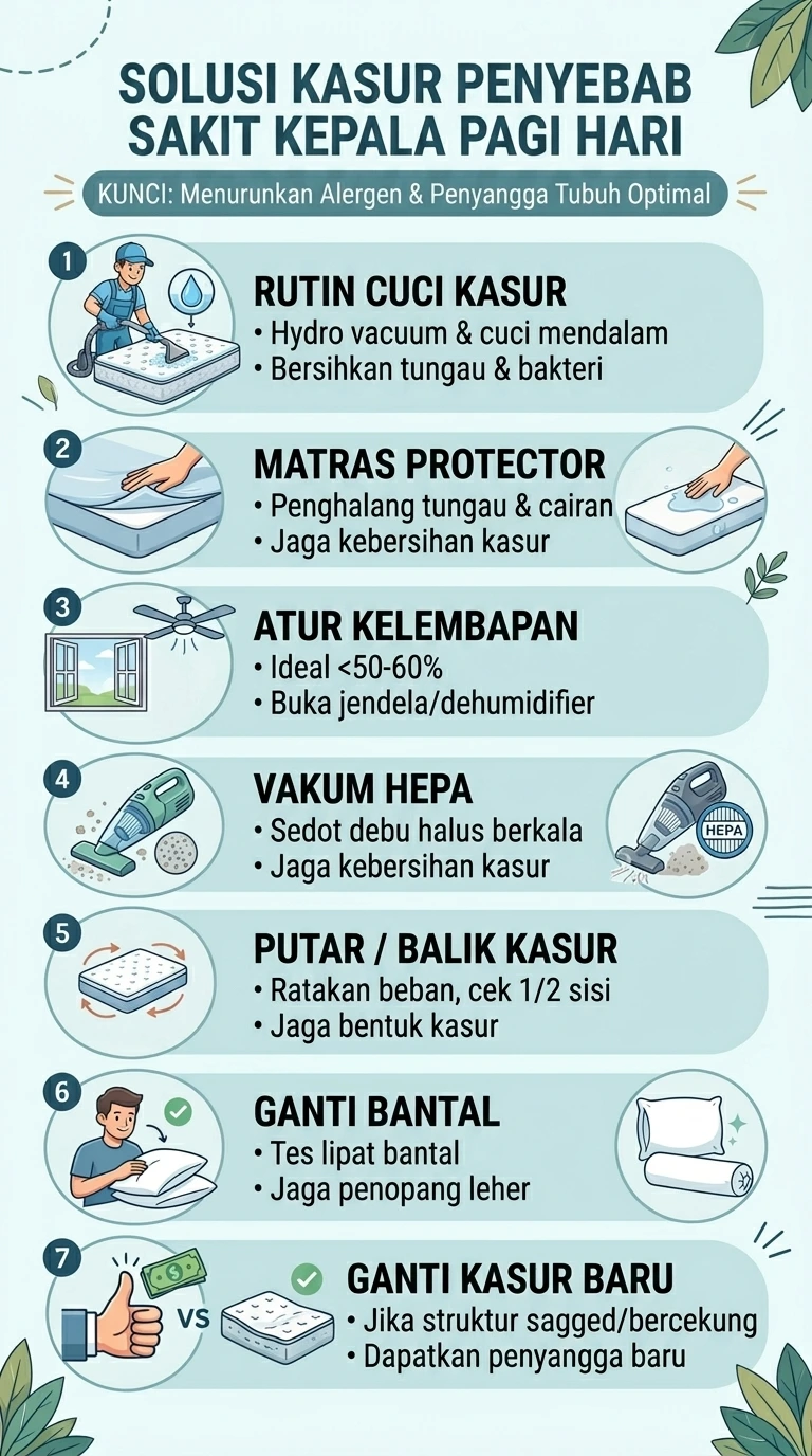 Infografik : Solusi Kasur Penyebab Sakit Kepala Pagi Hari