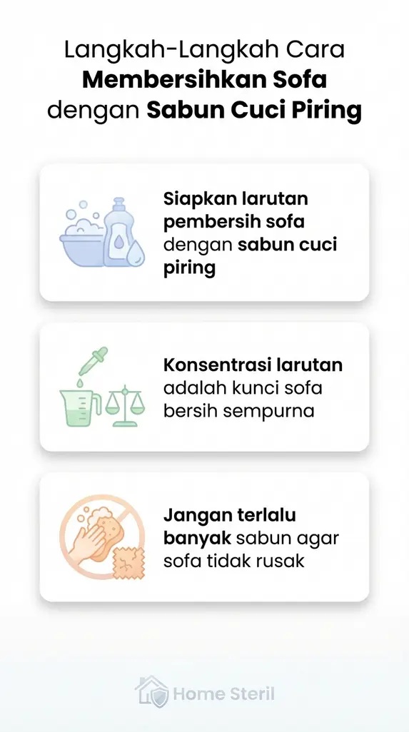 Langkah-Langkah Cara Membersihkan Sofa dengan Sabun Cuci Piring