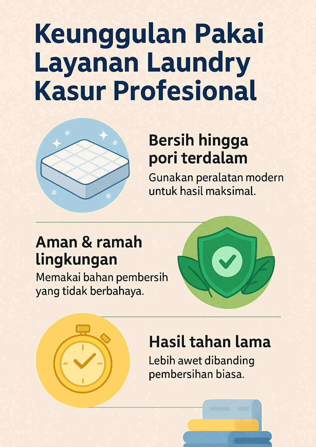 Infografik: Keunggulan Pakai Layanan Laundry Kasur Profesional