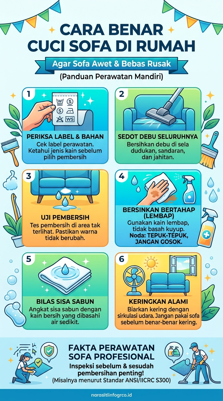 Infografik : Cara Benar Cuci Sofa di Rumah