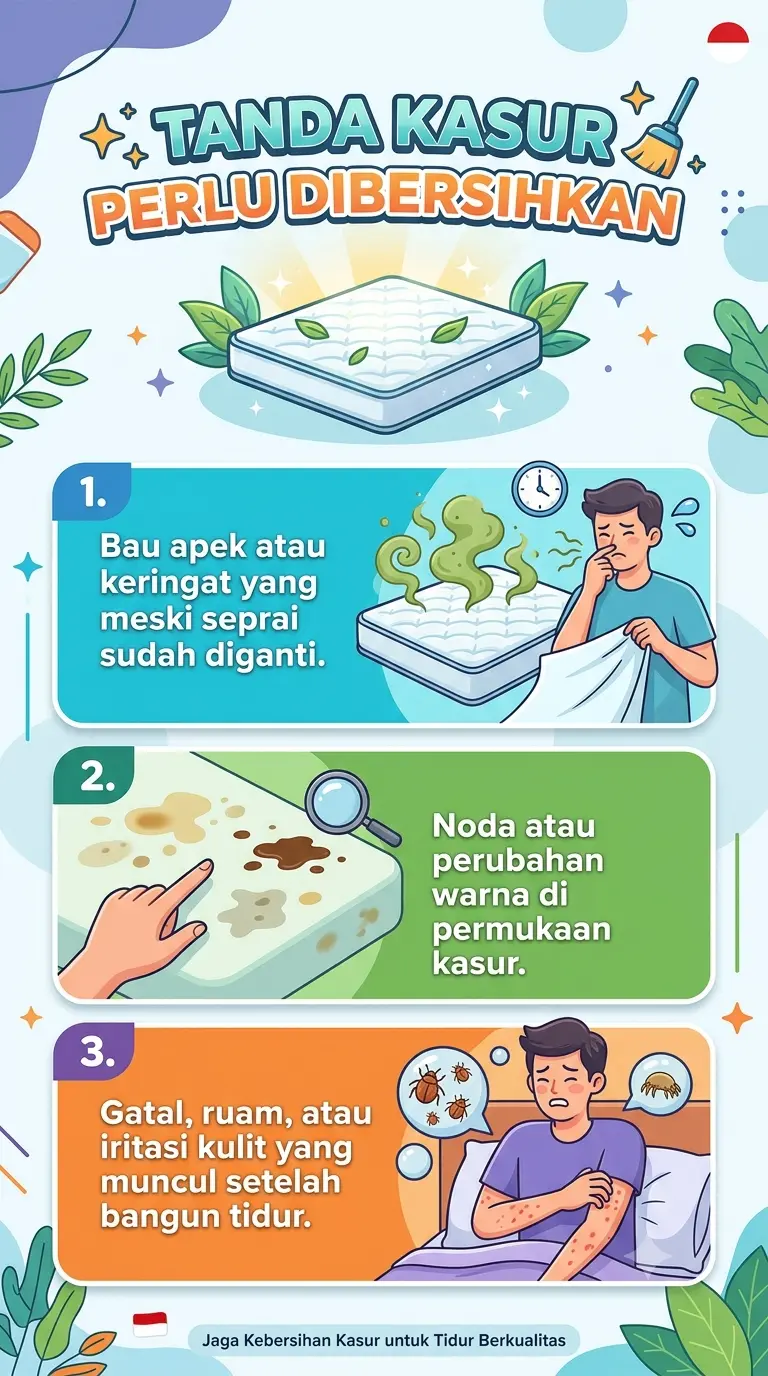 Infografik : Tanda Kasur Perlu Dibersihkan