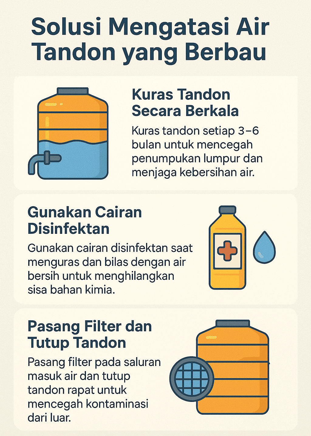 Infografik: Solusi Mengatasi Air Tandon yang Berbau