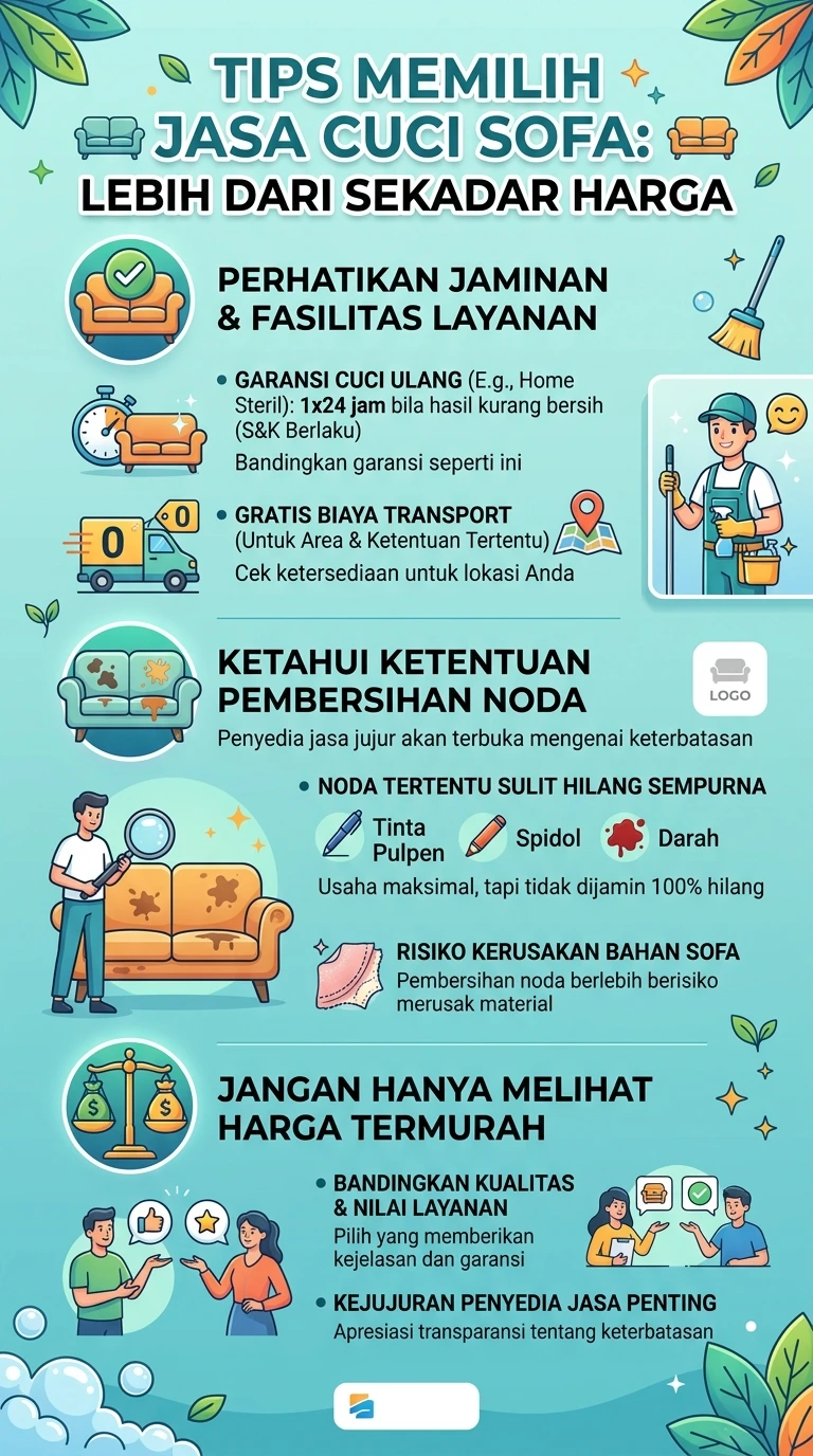 Infografik : Tips Memilih Jasa Cuci Sofa : Lebih Dari Sekedar Harga