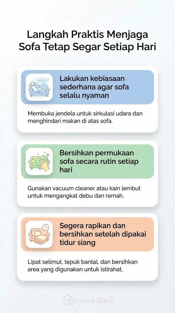 Langkah Praktis Menjaga Sofa Tetap Segar Setiap Hari