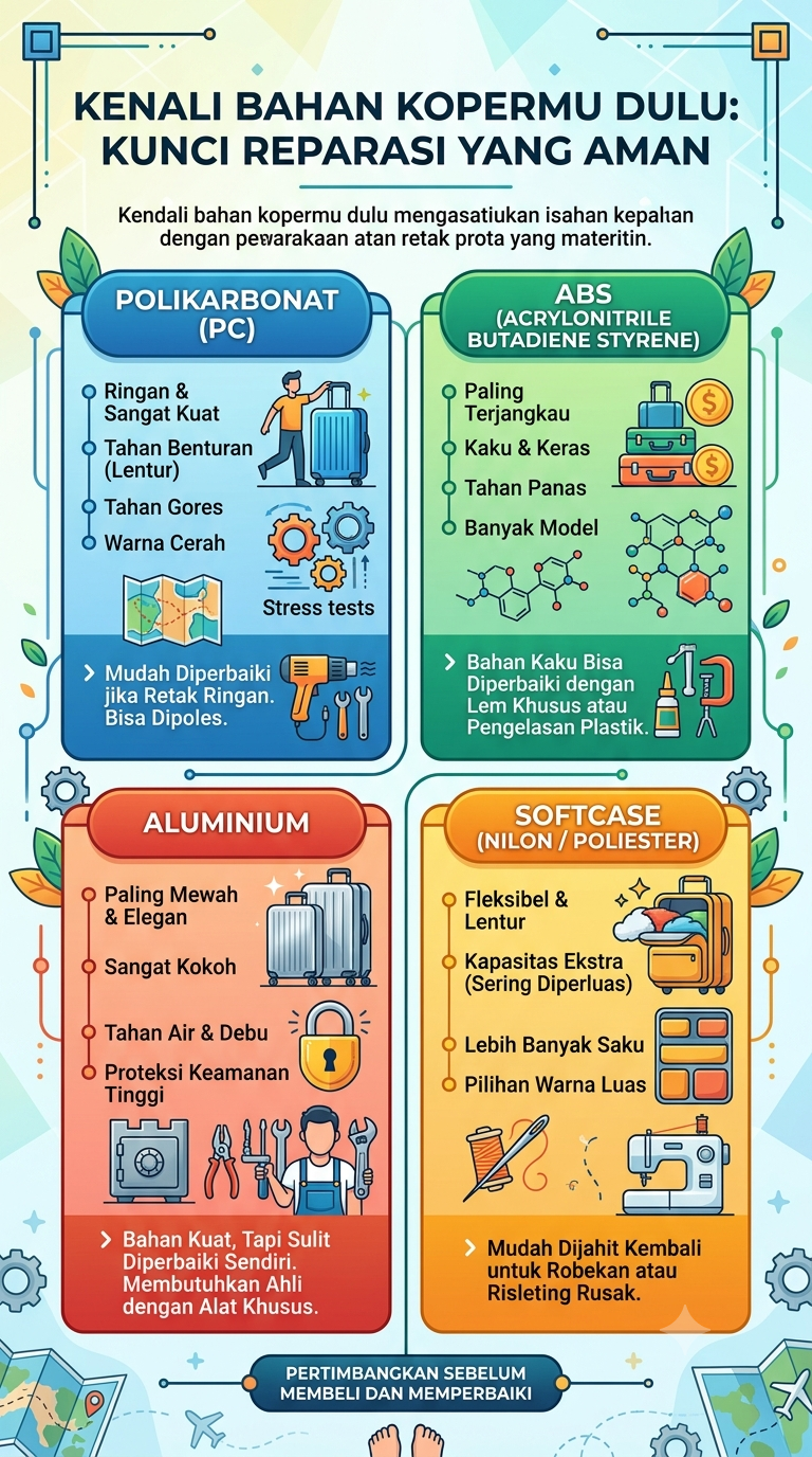 Infografik :Kenali Bahan Kopermu Dulu: Kunci Reparasi yang Aman