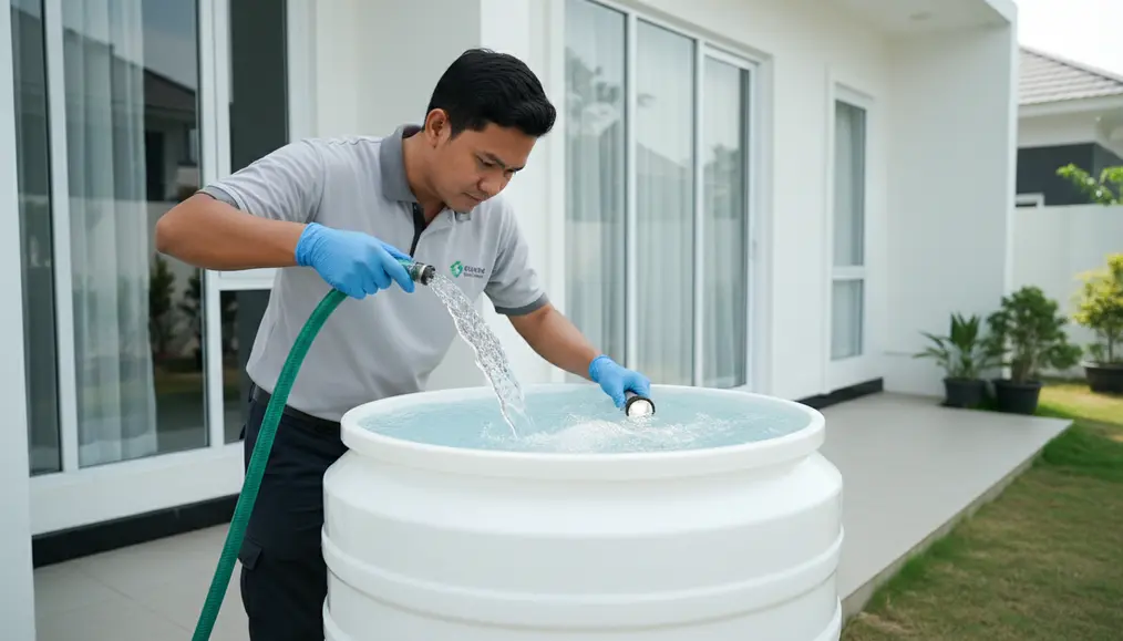 Isi Kembali Tandon Air dan Pemeriksaan Akhir