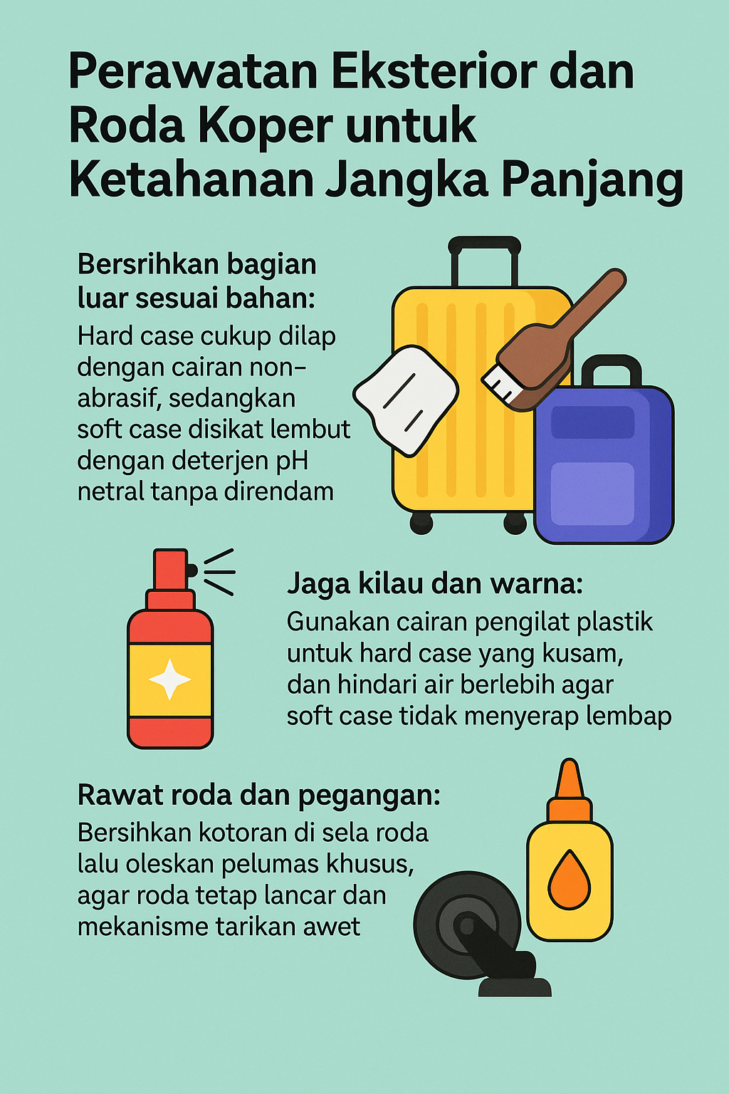 Perawatan Eksterior dan Roda Koper untuk Ketahanan Jangka Panjang