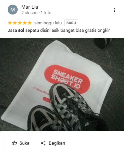 Testimoni Pelanggan Reparasi Sepatu di sneakershoot.id