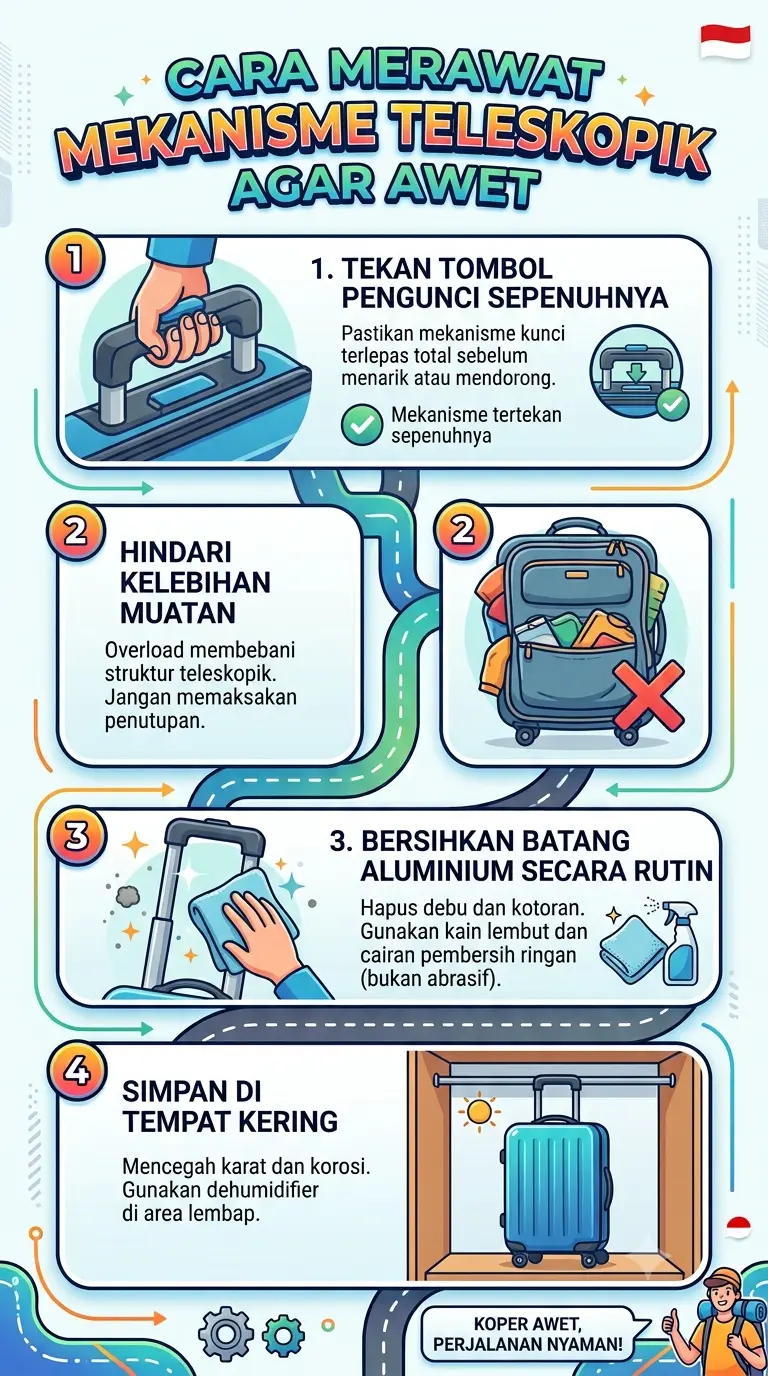 Infografik : Cara Merawat Mekanisme Teleskopik agar Awet