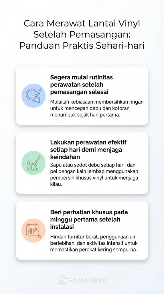 Cara Merawat Lantai Vinyl Setelah Pemasangan: Panduan Praktis Sehari-hari