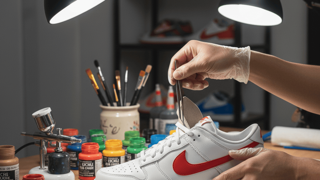 Persiapan dan Pembersihan Mendalam (Repaint Sepatu Bahan Sintetis)