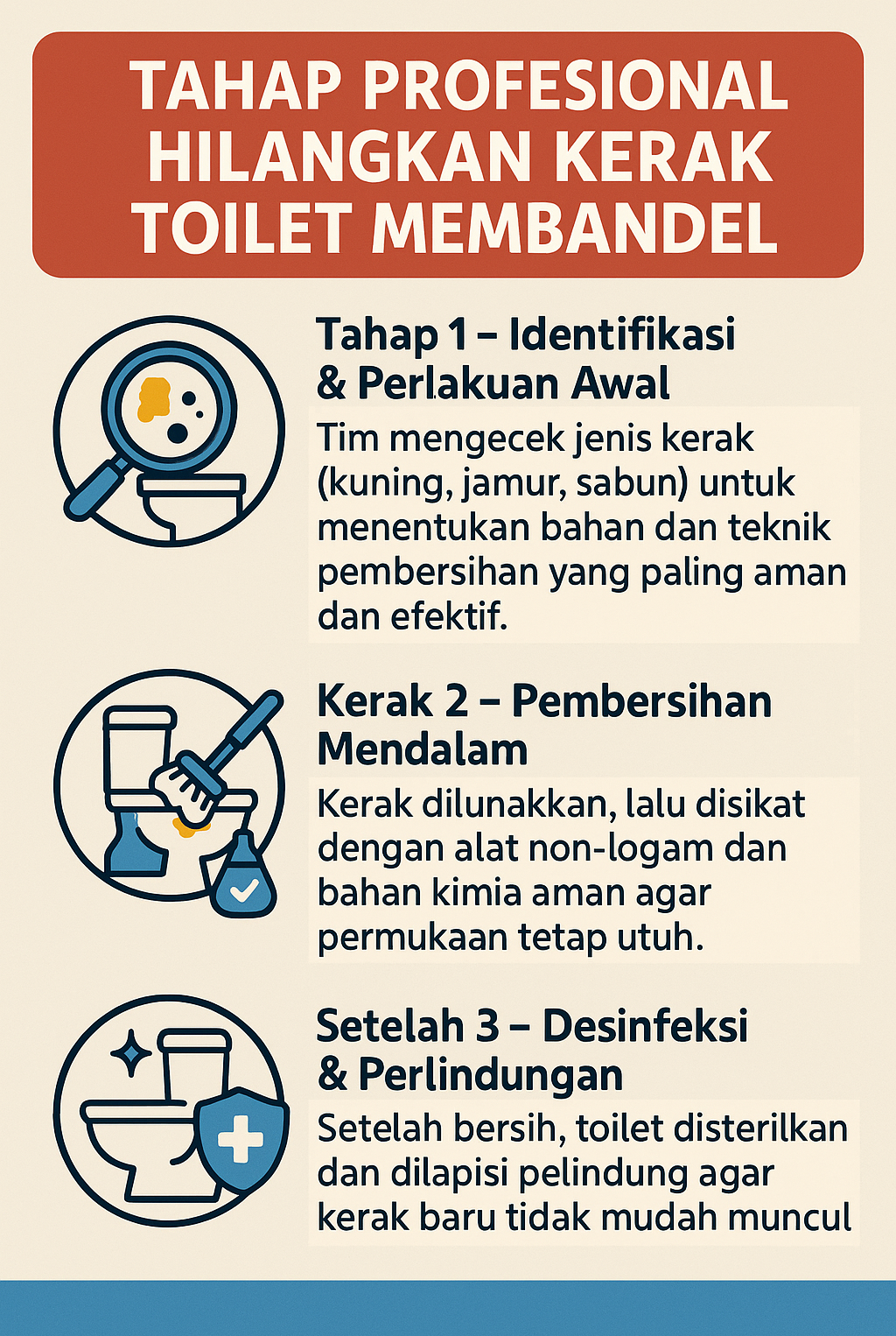 Infografik: Tahap Profesional Hilangkan Kerak Toilet Membandel