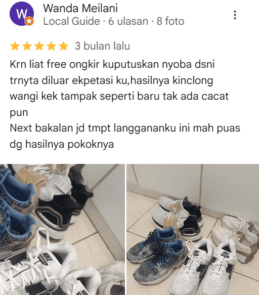 Review pelanggan di Sneakershoot.id