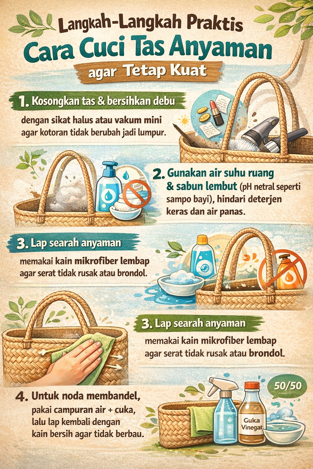 Langkah-Langkah Praktis Cara Cuci Tas Anyaman agar Tetap Kuat