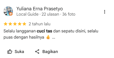 Review Pelanggan Sneakershoot Laundry Tas di Google Maps