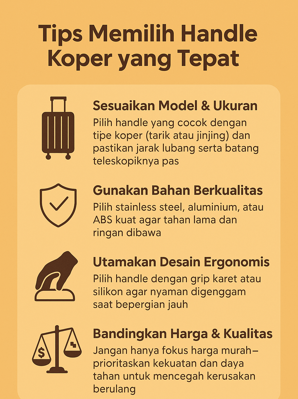Tips Memilih Handle Koper yang Tepat