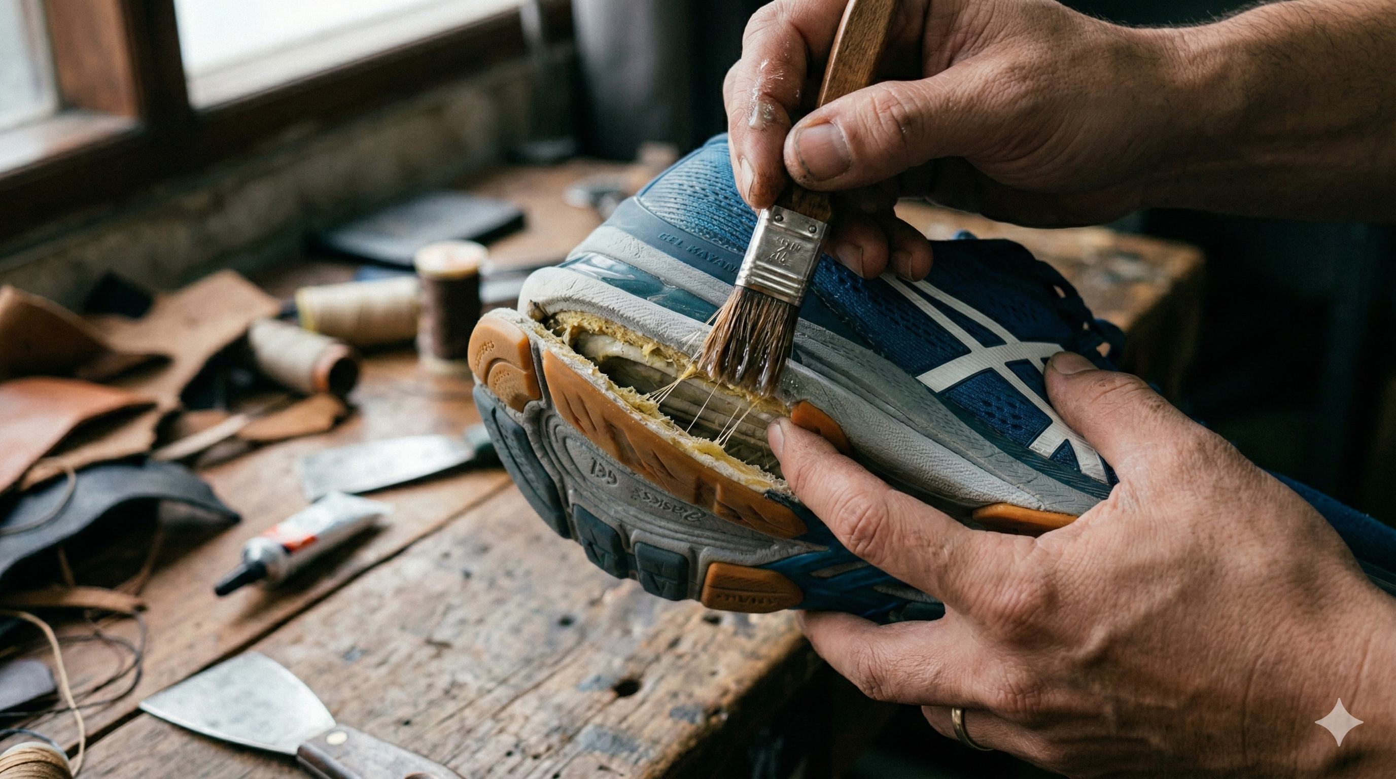 Aplikasi Lem Sol Sepatu Secara Merata